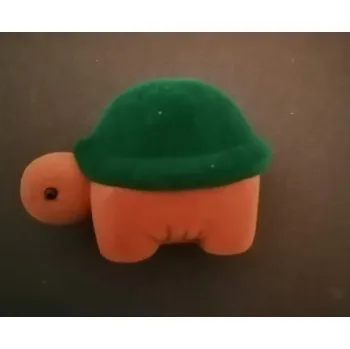 Dárková krabička Sametová krabička na šperky - hnědozelená želva