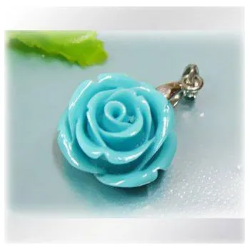 Přívěsek Světle modrý květ - ocelový přívěsek