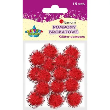 Titanum Bambulky, pompony, TŘPYT.ČERVENÉ, třásně, 18mm, 15ks/bal.