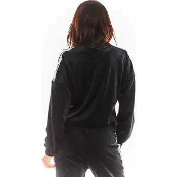 Dámská mikina Mikina volného střihu s volánky na rukávech A374 Barva: Černá, Velikost: L