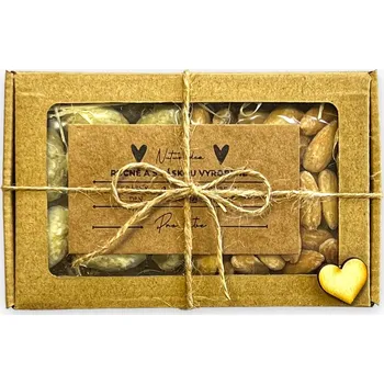 Nutworld.cz Dárková krabička 2x50g MIX s průhledným víčkem LÁSKA