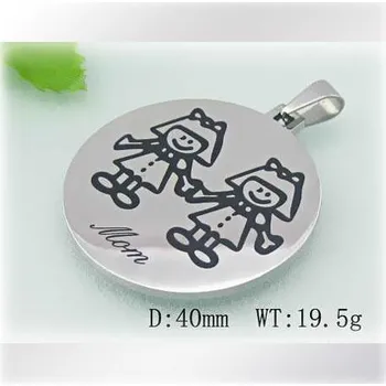 Přívěsek Přívěsek mom s dvěmi děvčaty - ocelový přívěsek