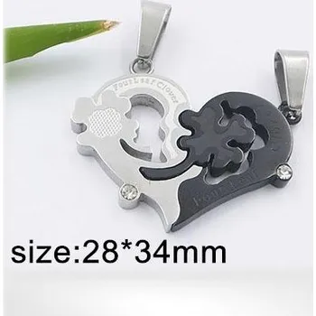 Přívěsek Dvě srdce - ocelový přívěsek rozpůlitelný