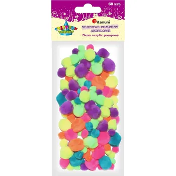 Titanum Bambulky, pompony, MIX NEON, mix vel., 68ks/bal.