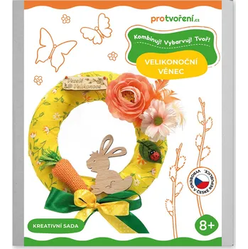 kreativní sada KRS39, Tvořivá sada, velikonoční věnec s mrkvičkou, 15cm, 1 sada