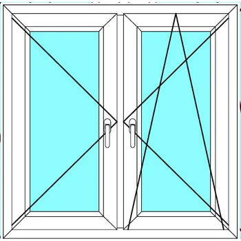 Okno Ekosun Plastové okno 140x80 dvoukřídlé se sloupkem