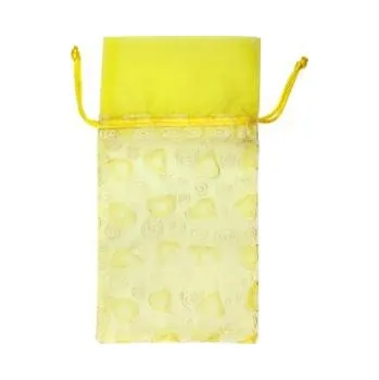 Dárková taška Dárkový sáček - žlutý se srdíčkovým vzorem