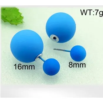 Náušnice Modré kuličky - ocelové náušnice