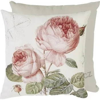 Dekorativní polštářek IHR ELISABETH polyesterový dekorační polštář růžové květy růže s listy