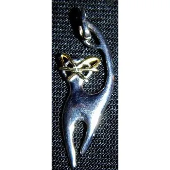 Přívěsek Vysoká kočka s dlouhým ocasem - stříbrný přívěsek