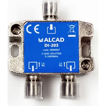 Anténní zesilovač Alcad DI-203 rozbočovač, 2 výstupy, 4,5 dB, DC pass