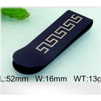 Spona na peníze Ocelová spona tmavá se vzorem