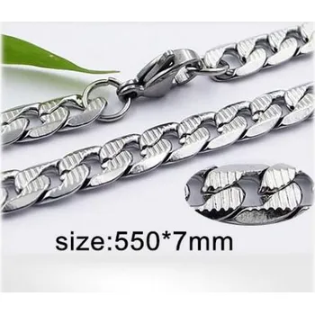 Řetízek Ocelový náhrdelník - Hmotnost: 34.5g, 550x7mm