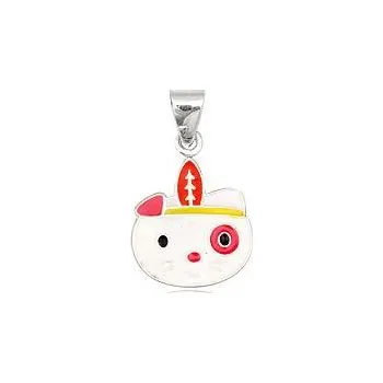 Přívěsek Kočka s monoklem - stříbrný přívěsek