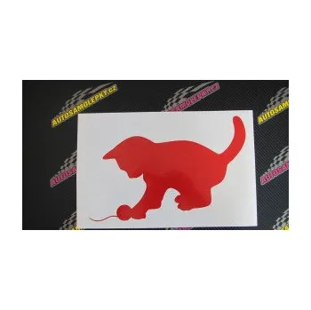 Samolepící dekorace SAMOLEPKA Koťátko 001 levá (10 - červená) NA AUTO, NÁLEPKA, FÓLIE, POLEP, TUNING, VLASTNÍ TEXT, TISK, AUTOSAMOLEPKY.cz, POLEPY, OBRÁZEK, LOGO, SAMOLEPKY