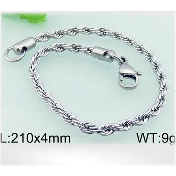 Řetízek 21cm motaný řetízek na ruku z oceli