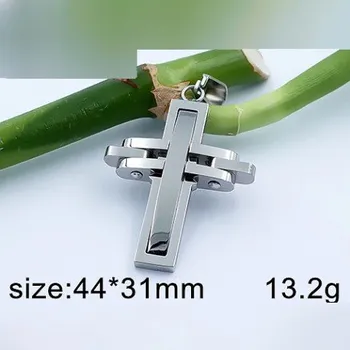 Přívěsek Moderní kříž - 44x31mm - ocelový přívěsek