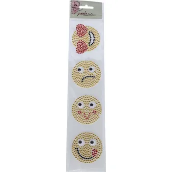 samolepka Samolepky 3D, sklenění, SMAJLÍCI, 55mm, 29x6cm, arch