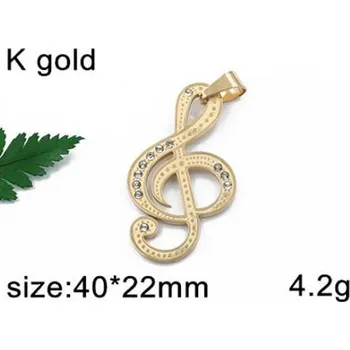 Přívěsek Houslový klíč ve zlaté barvě - ocelový přívěsek