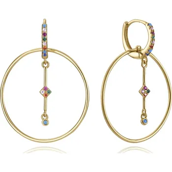 Náušnice Viceroy Trendy pozlacené náušnice s barevnými krystaly Elegant 13088E100-39 + 2 měsíce na vrácení zboží