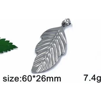 Přívěsek List 60x26mm - ocelový přívěsek