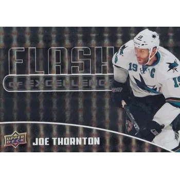 Sběratelská karetní hra insert karta JOE THORNTON 14-15 UD Overtime Flash of Excellence