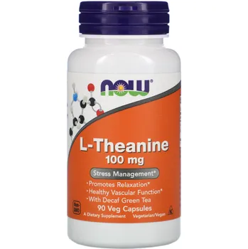 Přírodní produkt Now Foods Now L-Theanine theanin s lístky zeleného čaje 100 mg 90 kapslí