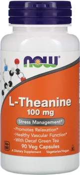 Přírodní produkt Now Foods Now L-Theanine theanin s lístky zeleného čaje 100 mg 90 kapslí