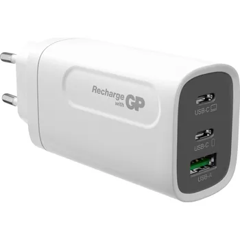 GP GPWCGM3AWHUSB254 USB nabíječka, 1x USB A , 2x USB-C®, 65 W, Dodávka energie, bílá