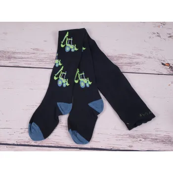 Chlapecké oblečení Punčocháče punčocháčky Wolf tm. modré s bagrem velikost oblečení - děti: 122/128