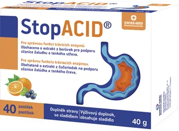 Přírodní produkt SWISS MED Pharmaceuticals StopACID 40 pastilek