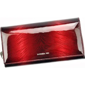 Peněženka Lesklá tmavěčervená kožená peněženka Patrizia Piu FF-106
