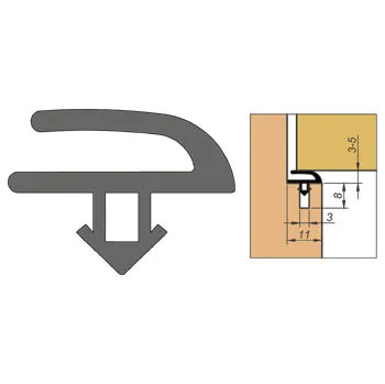 Těsnění do okna a dveří Sillen EURO 69 - těsnění do skrytých zárubní (černá / 25 m v návinu / 25m)