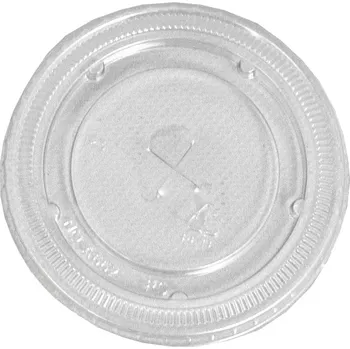 Jednorázové nádobí víčko PET ROVNÉ s otvorem, AE - 440, 270, 470, 590, pr. 93 mm (50 ks/balení)