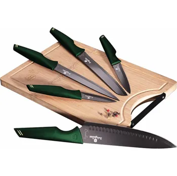 Kuchyňský nůž BerlingerHaus sada nožů s prkénkem 5ks BH-2706 Emerald