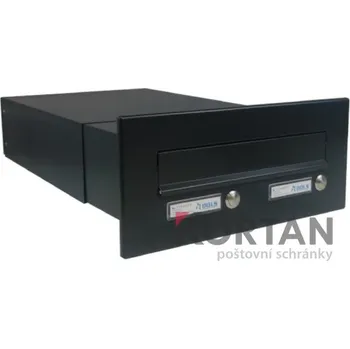 Poštovní schránka 1x poštovní schránka B-042 rovná k zazdění do sloupku + čelní deska s 2x zvonkem ČD-3