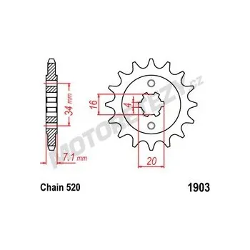 Řetězová sada pro motocykl Řetězové kolečko KTM 125 Duke rok 11-25
