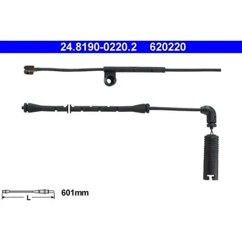 Brzdová destička Výstražný kontakt, opotřebení obložení ATE 24.8190-0220.2