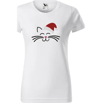 Dámské tričko Dámské tričko - Kočka Santa Velikost: L