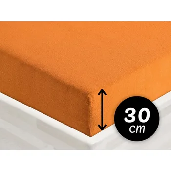 Prostěradlo Froté napínací prostěradlo na vysokou matraci FR-006 Oranžové 180 x 200 - výška 30 cm