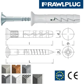 Hmoždinka FX-N-L Natloukací nylonová hmoždinka se zápustným límcem (6 x 40 mm / pozink-nylon / 100ks)