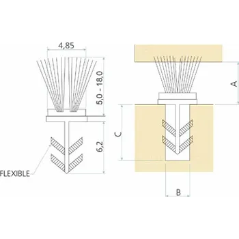 Příslušenství ke karavanu PB 1018 FLEX lišta s kartáčkem (12 mm / šedá RAL7045 / délka 215 cm / 1ks)
