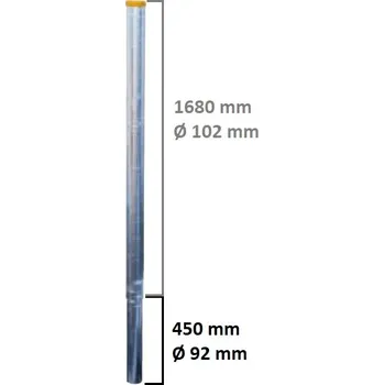 Plotový sloupek Sloupek Cosnet bez patky zúžený vhodný k umístění do odříznutého sloupku o průměru 102 mm