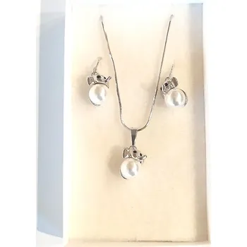 Souprava šperků Stříbrná sada perel - sloník (Sada šperků s perlou - slon)