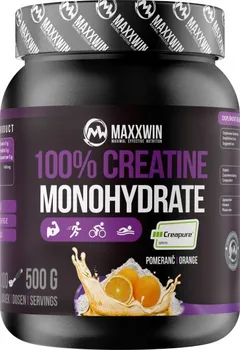 Kreatin MaxxWin 100 % Creatine Monohydrate Creapure 500 g pomeranč