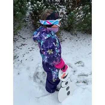 dívčí zimní kombinéza Dětská zimní kombinéza Huppa Wille 1 dark lilac pattern / dark lilac velikost 98