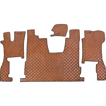 autokoberec Koberce kožené pro SCANIA R od 2016, neodpruž. spolujezdec, tunel, AUTOMAT, hnědá barva