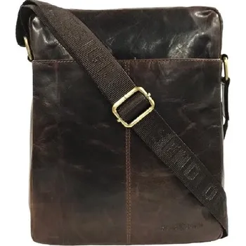 Pánská kožená taška přes rameno Sendi Design tmavě hnědá B-701 brown