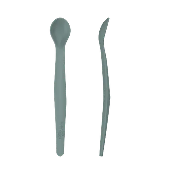 dětská jídelní sada Everyday Baby silikonová lžička, Harmony Green, 2 ks