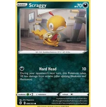 Sběratelská karetní hra Pokémon EVS 098/203 Scraggy - Evolving Skies Stav: Near Mint, Verze: REVERSE HOLO